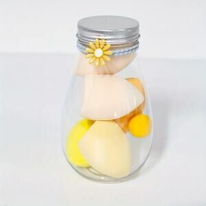 Yellow~~6pcs Soft Teardrop Makeup Sponge‎ in Drift Bottle